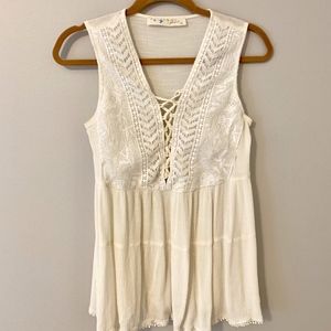 Cream Boho Top